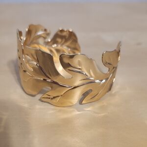 Sculptural Gold-Toned Matte Finish Bracelet
